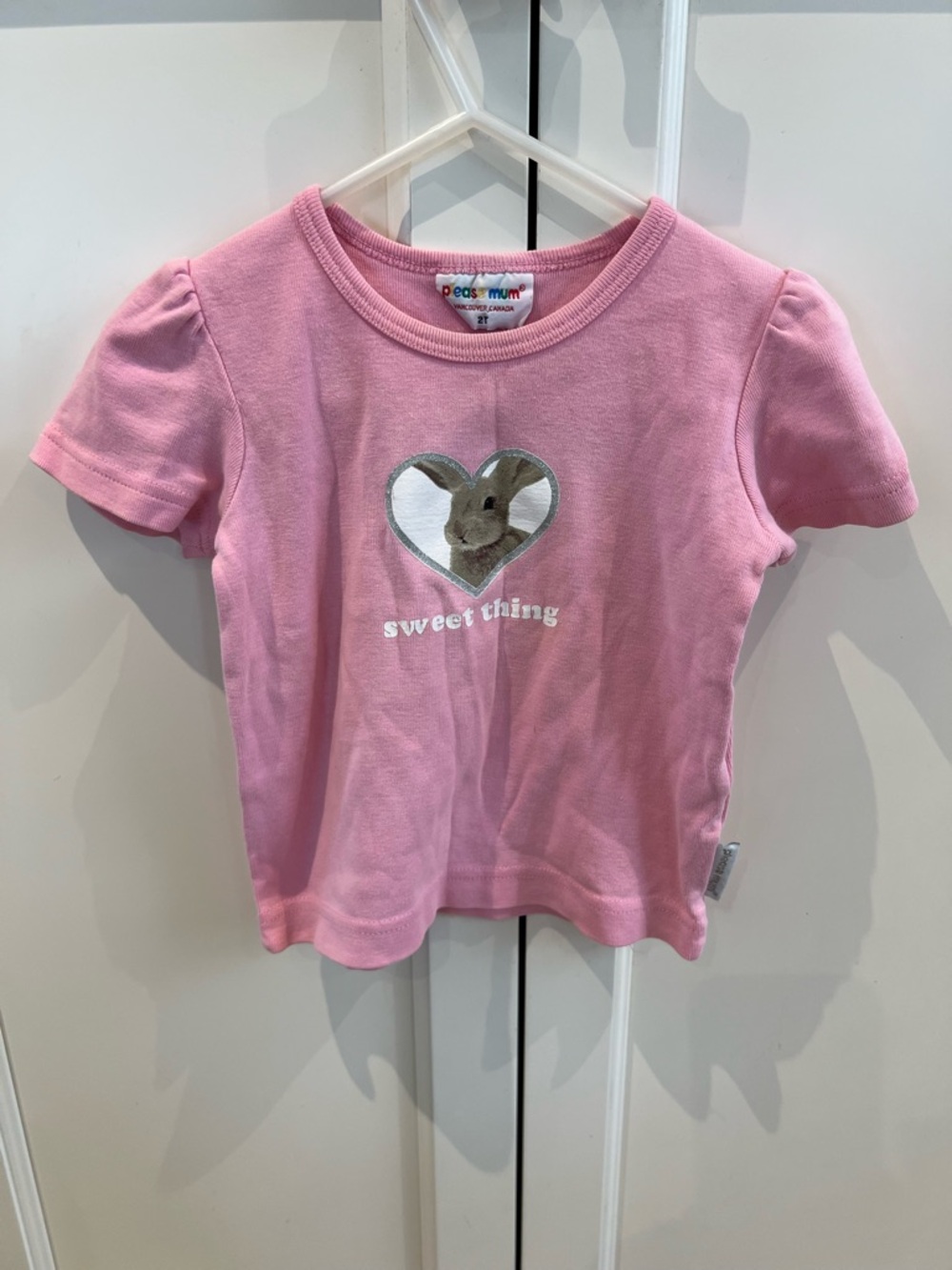 Please mum Pink "Sweet Thing" Bunny Graphic Tee for Kids 2t